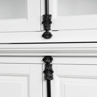 French Provincial Casement Double Glass Door Display Buffet and Hutch Cabinet Bookcase