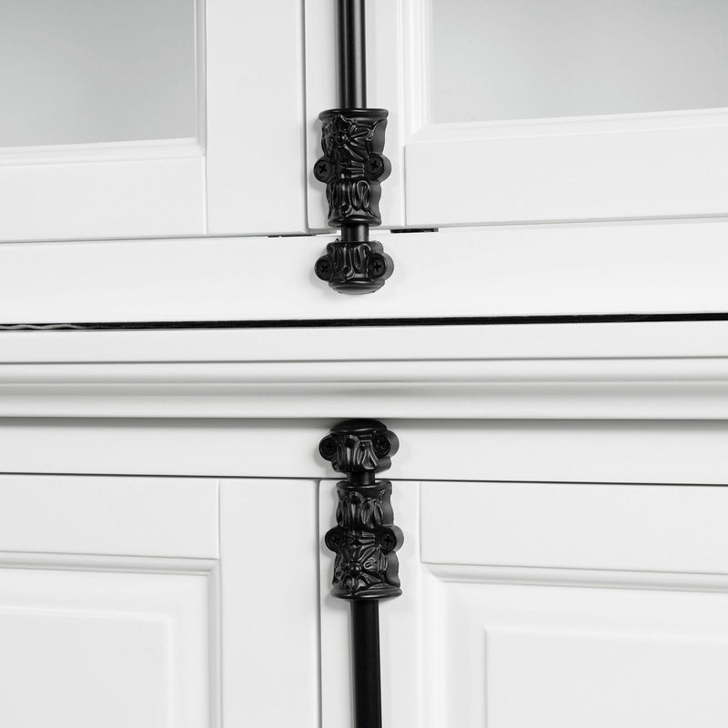 French Provincial Casement Double Glass Door Display Buffet and Hutch Cabinet Bookcase