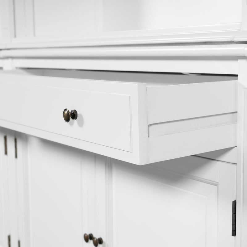 Hamptons Halifax 3 Bay Buffet and Hutch Bookcase with Ladder