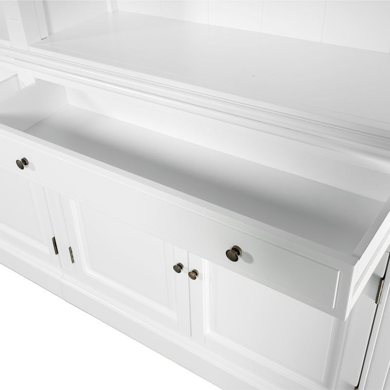 Hamptons Halifax 3 Bay Buffet and Hutch Bookcase with Ladder