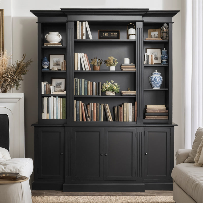 Hamptons Halifax Buffet and Hutch Furniture Bookcase Cabinet