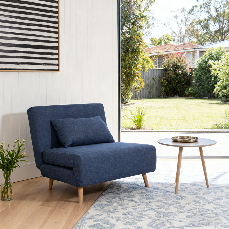 Contemporary Modern Siesta 1.5 Seater Versatile linen Lounge Sofa Bed