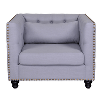 French Provincial Chesterfield Maddy Upholstered Single Lounge Armchair Sofa