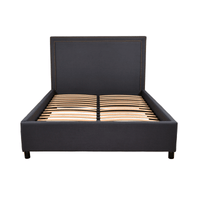 Contemporary Modern Maddy Upholstered Studded Square Queen Bed Frame