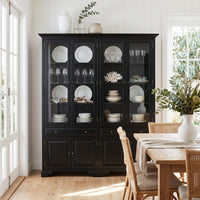 Hamptons Coastal Glass Display Cabinet Bookcase