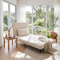 Contemporary Modern Siesta 1.5 Seater Versatile linen Lounge Sofa Bed