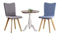 Contemporary Scandinavian Fyn Set of 2 Blue Upholstered Modern Fabric Dining Chairs