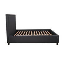 Contemporary Modern Maddy Upholstered Studded Square Queen Bed Frame