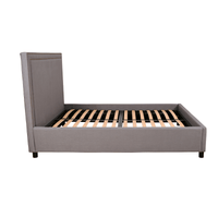 Contemporary Modern Maddy Upholstered Studded Square Queen Bed Frame