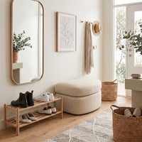 Contemporary Modern Austin Linen Foot Stool Ottoman