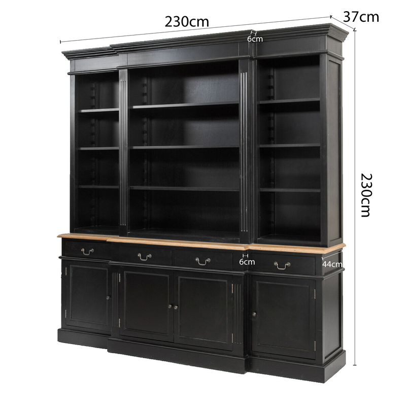 Hamptons Sorrento Buffet and Hutch Sideboard Bookcase Cabinet