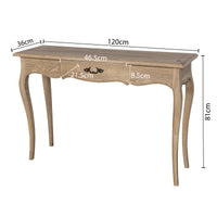 French Provincial Console Hall Table in Natural Oak