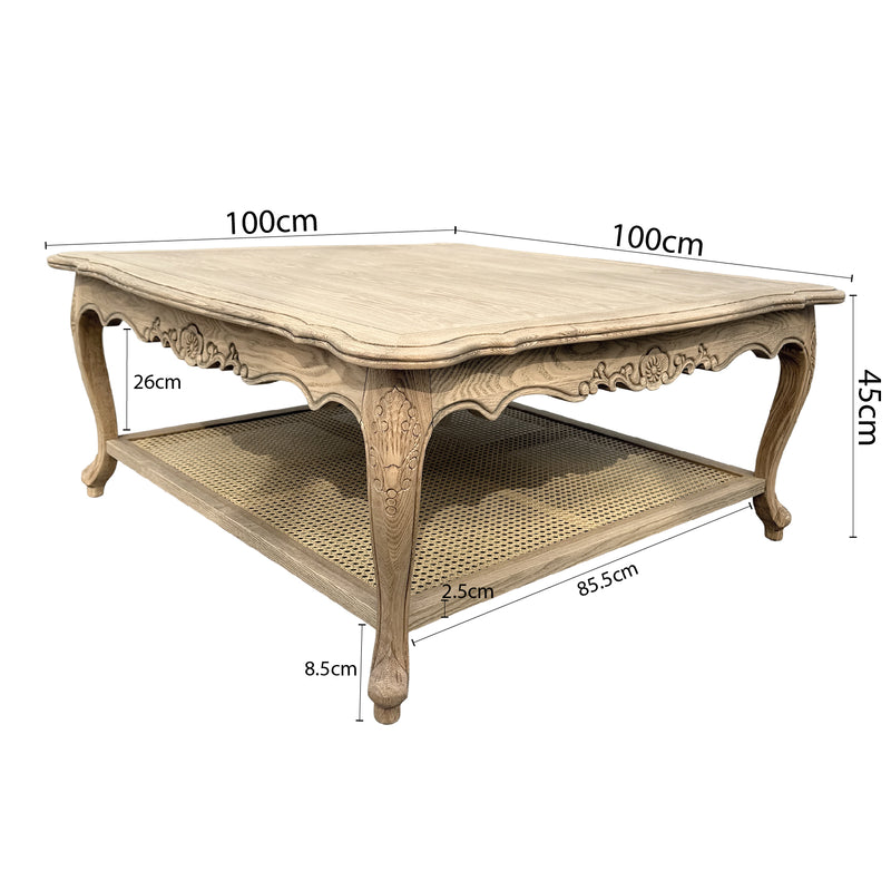 French Provincial Louis Square Coffee & Tea Table