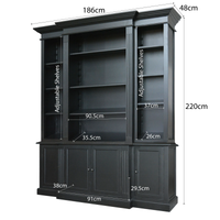 Hamptons Halifax Buffet and Hutch Furniture Bookcase Cabinet