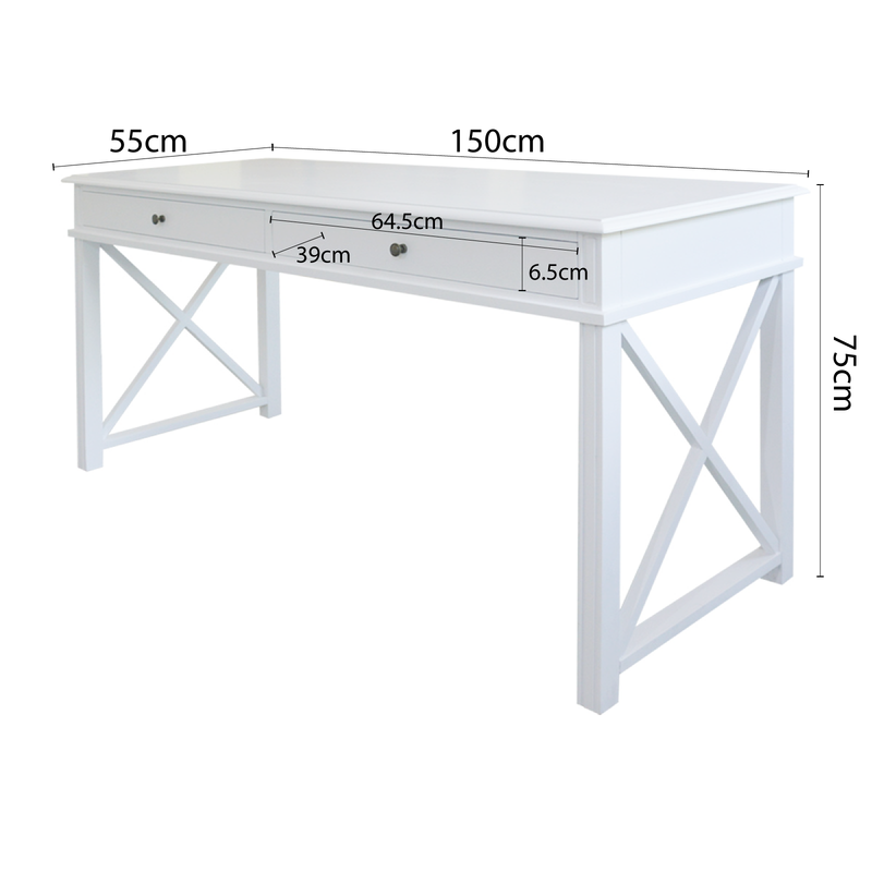 Hamptons Halifax Side Cross Console Hall Table / Study Desk