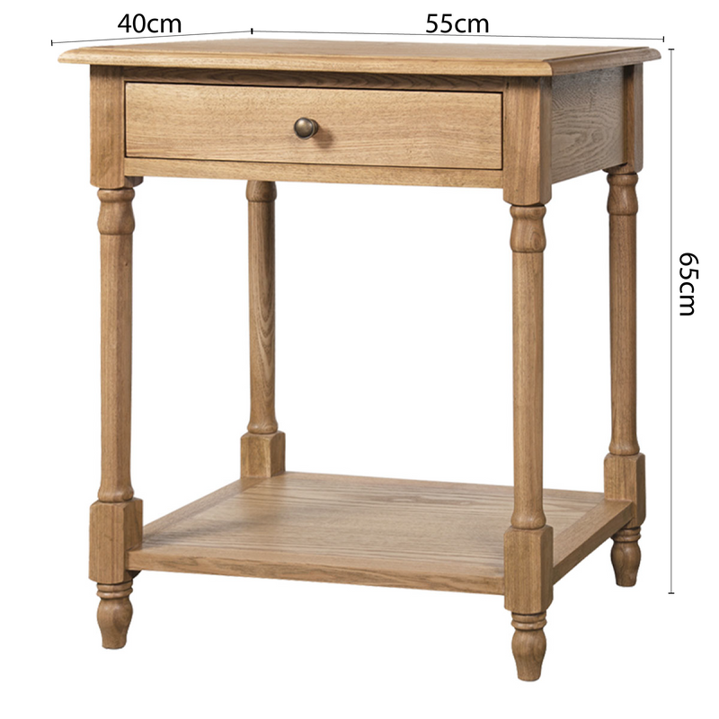 French Provincial Country Bedside Lamp Table