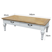 French Provincial Farmhouse Two Drawer Coffee Table