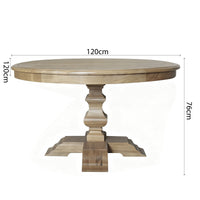 French Provincial Farmhouse Extendable Round Pedestal Dining Table