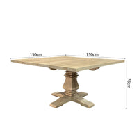 French Provincial Chateau Pedestal Square Dining Table