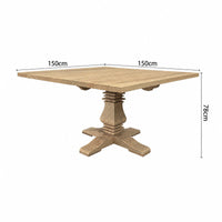 French Provincial Chateau Pedestal Square Dining Table