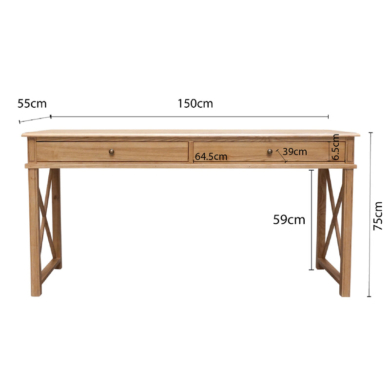 Hamptons Halifax Side Cross Console Hall Table / Study Desk