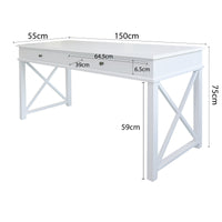 Hamptons Halifax Side Cross Console Hall Table / Study Desk