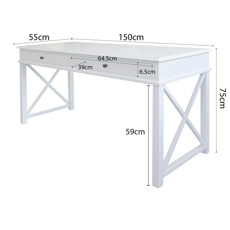 Hamptons Halifax Side Cross Console Hall Table / Study Desk
