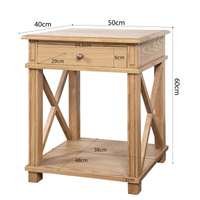 Hamptons Coastal Cross 1 Drawer Bedside Table