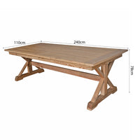 Hamptons Chateau 240cm Rectangle Foldable Trestle Dining Table