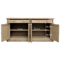 Harbourline Classic Hamptons Panelled Sideboard Buffet & Console Cabinet with 4 Doors & 2 Drawers