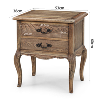 French Provincial Provence 2 Drawer Bedside Lamp Table