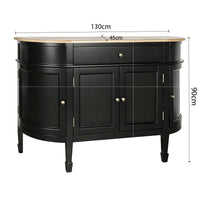 Hamptons Coastal Curve Sideboard Buffet & Ash Top Console Cabinet
