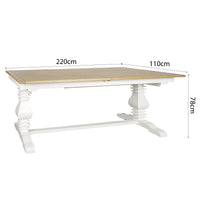 Hamptons Chateau 220-320cm Extendable Rectangular Trestle Dining Table