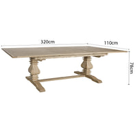 Classic Hamptons Natural Ash Extendable Pedestal Dining Table 180–260cm( Starting 6-8 seater)