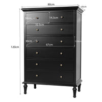 Hamptons Heritage / Providence  7 -Drawer Tallboy Dresser with Classic Turned Legs