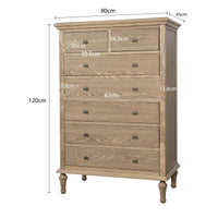 Hamptons Heritage / Providence  7 -Drawer Tallboy Dresser with Classic Turned Legs