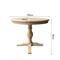 French Provincial Pedestal Round 100-150cm Extendable Dining Table NATURAL ASH 4–6 Seater
