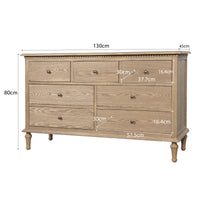 Hamptons Heritage 7 -Drawer Tallboy Dresser with Classic Turned Legs and Dentil Molding Design