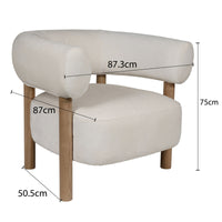 Scandi-Modern Tub Accent Chair with Latte and Butter Cream Colour