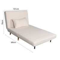 Contemporary Modern Siesta 1.5 Seater Versatile linen Lounge Sofa Bed