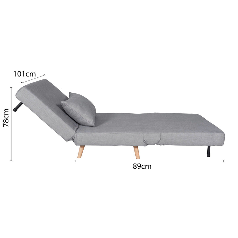 Contemporary Modern Siesta 1.5 Seater Versatile linen Lounge Sofa Bed