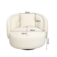 Tulip Blossom Boucle Swivel Lounge Armchair