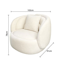 Tulip Blossom Boucle Swivel Lounge Armchair
