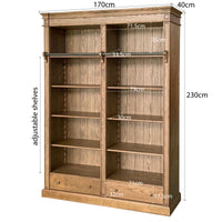 Hamptons Halifax Open Library Bookcase with Ladder 170cm