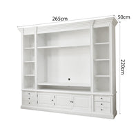 Hamptons Coastal White Entertainment Unit Cabinet with Optional Solid Hardwood Upgrade