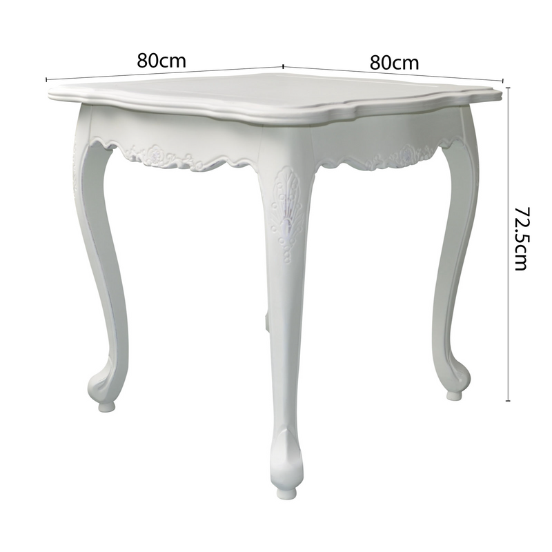 French Provincial Louis Bedside Lamp Table White