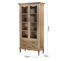 French Provincial Display Cabinet & Bookcase Natural Ash/ Modular Design