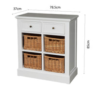 Hamptons Coastal 4 Basket Buffet Sideboard Cabinet