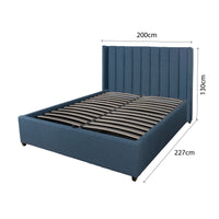 Contemporary Modern Isla Gas Lift Storage Queen Bed Frame