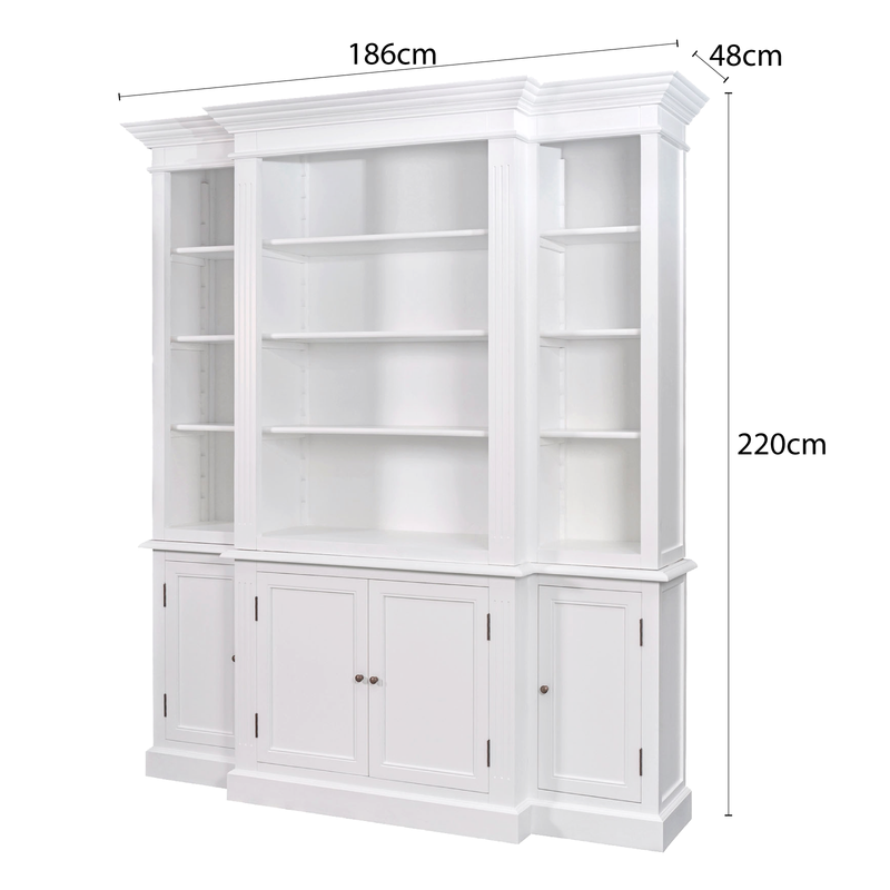 Hamptons Halifax Buffet and Hutch Furniture Bookcase Cabinet